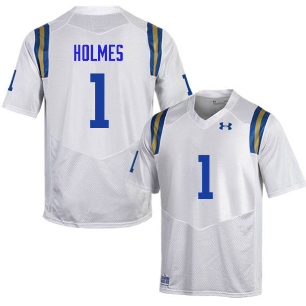 Men #1 Darnay Holmes UCLA Bruins Under Armour College Football Jerseys Sale-White